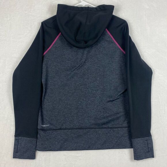 Nike Therma Fit Sweater Womens Medium Gray Hoodie Sweatshirt Pullover Pockets - Picture 5 of 9